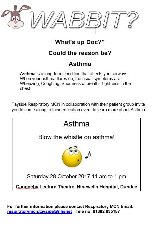 Poster announcement for Respiratory MCN Asthma Event