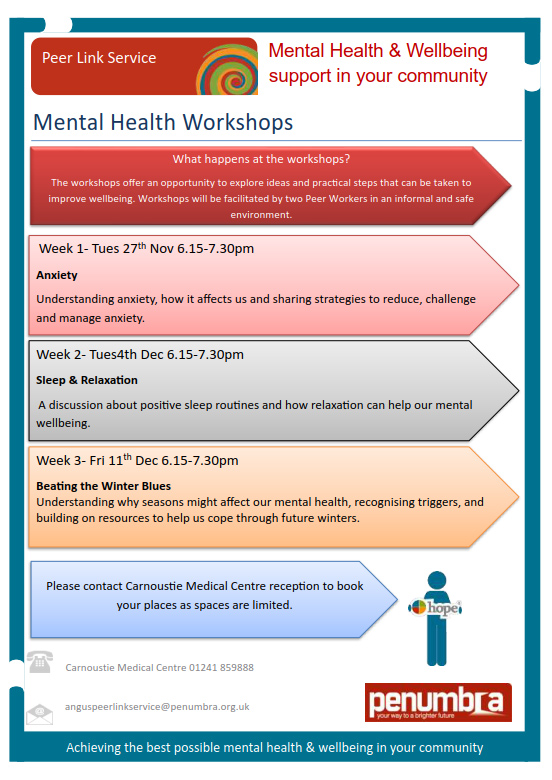 Mental Health Workshops Peer Link Poster