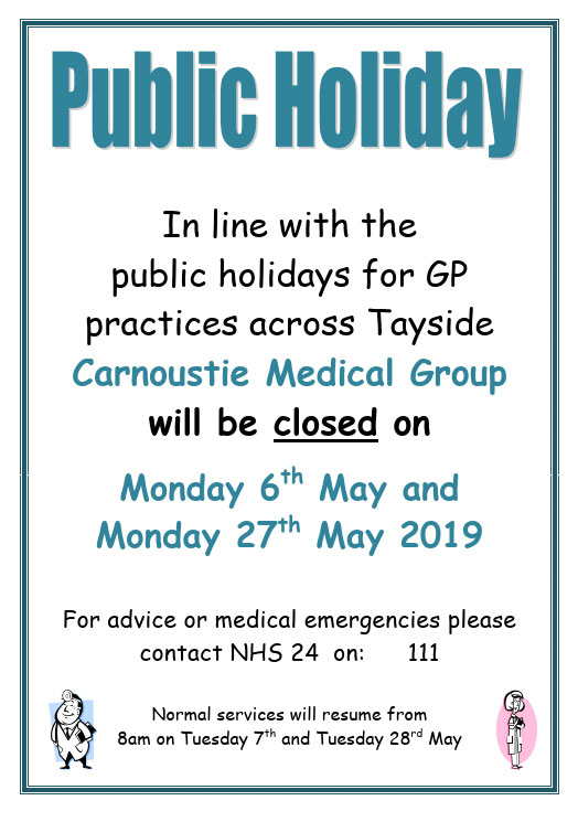 Image of the May public holiday closures poster