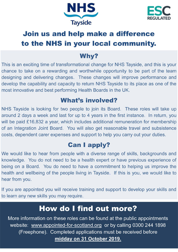 Image of the NHS Tayside Poster