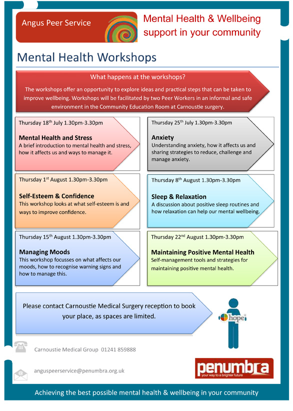 Mental Health Workshops Peer Link Poster